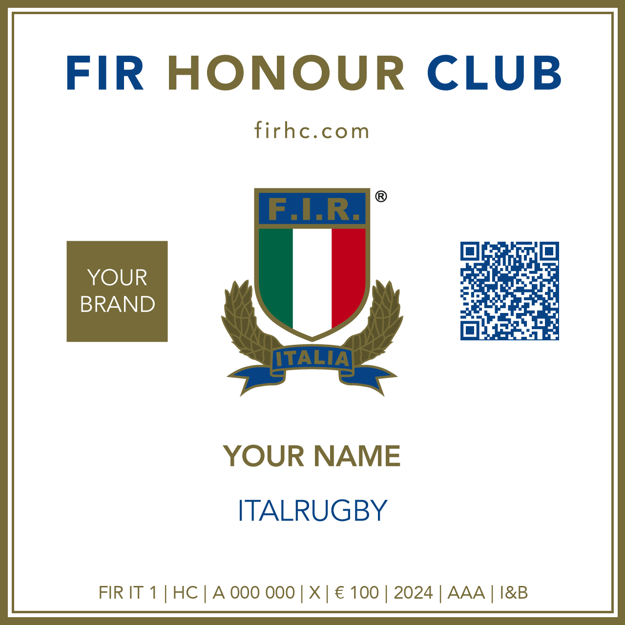 FIR Honour Club - Token - YOUR BRAND
